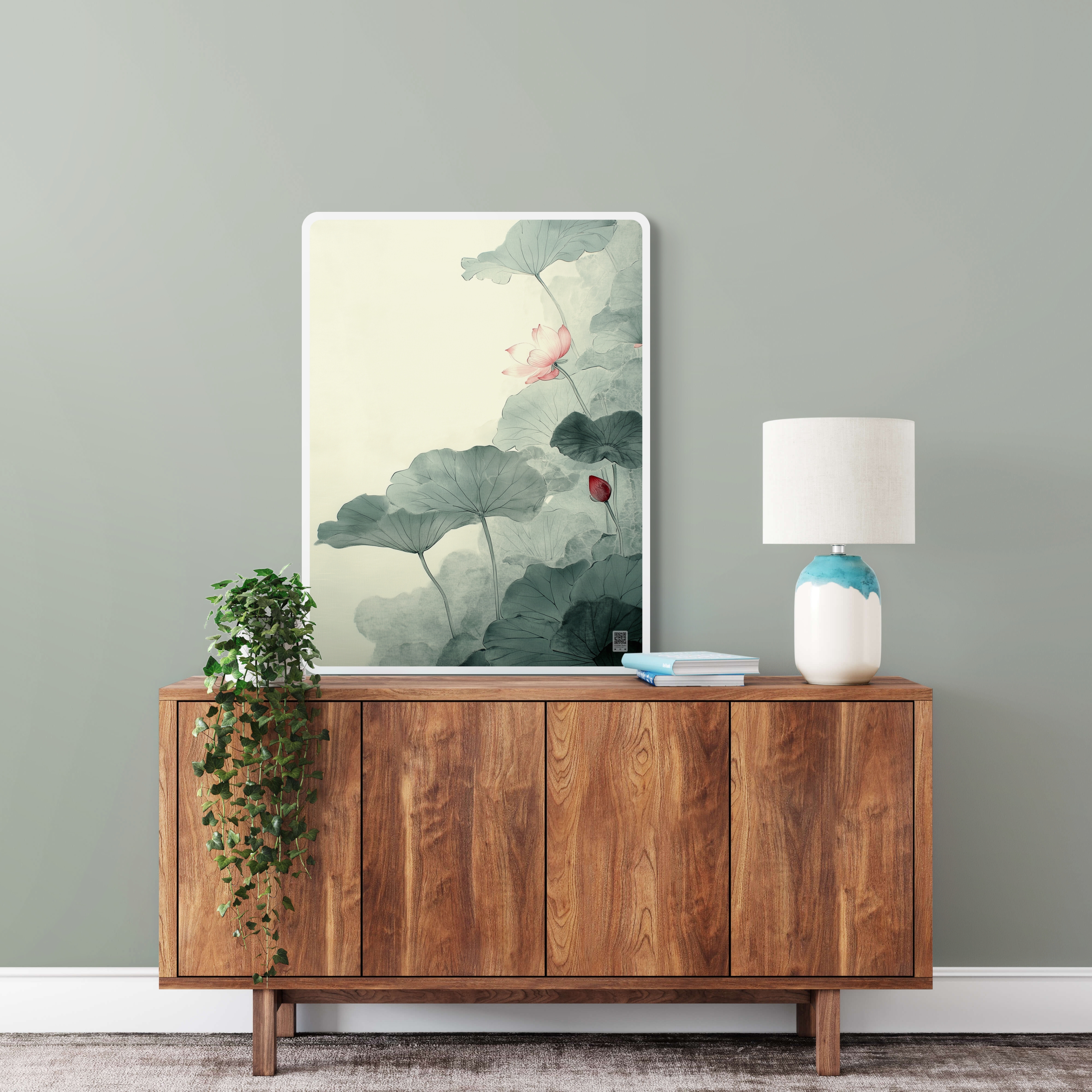 액자테이블 연꽃 소형 사이드 소파 침대 이동식 접이식 테이블