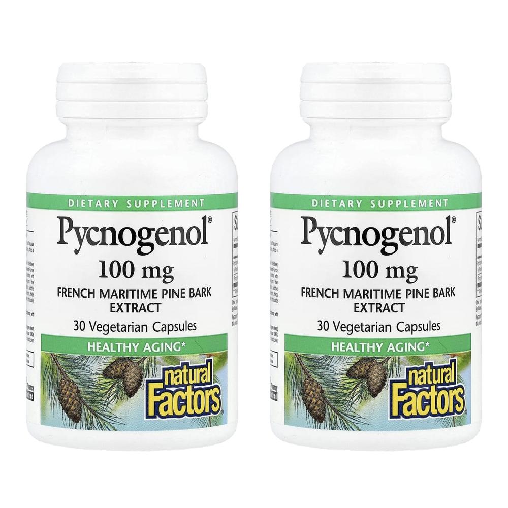 네츄럴팩터 피크노제놀 프랑스 해송 소나무 껍질 추출물 100mg Pycnogenol 30정 (2개) - 상품 이미지