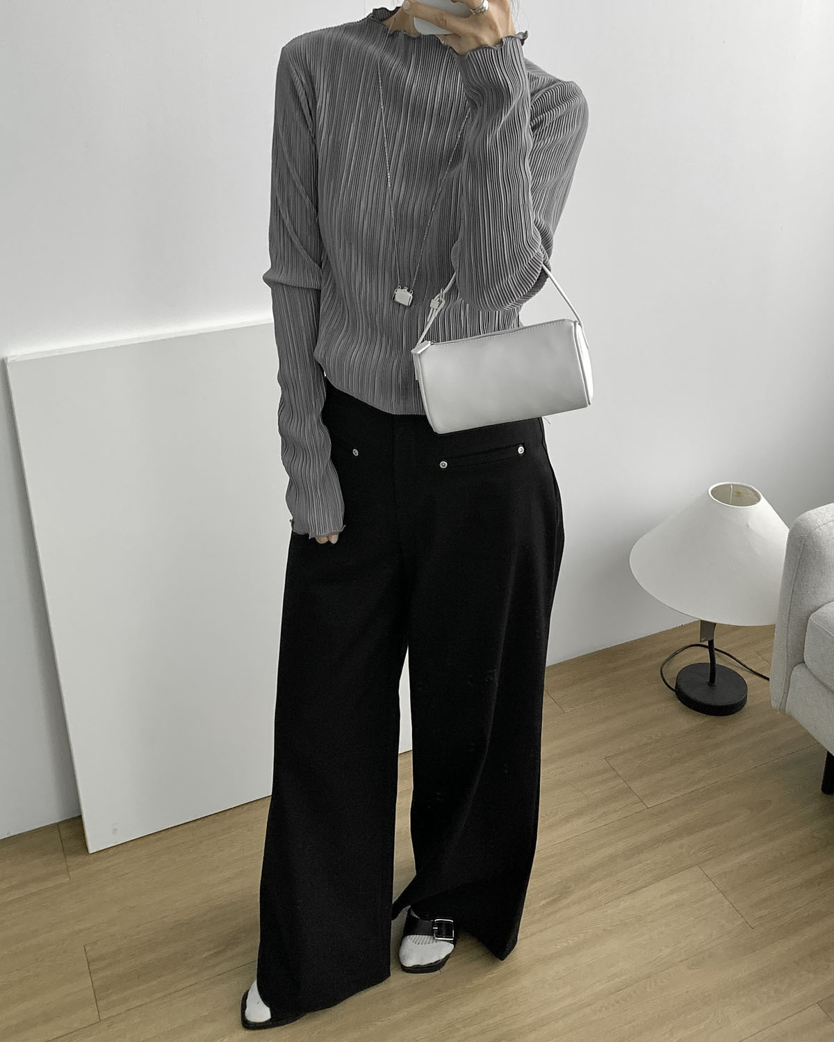 [S당일] 베르 와이드 부츠컷 팬츠 하이웨스트 스판바지 웨어링무드 (2c) - 상세 이미지 2