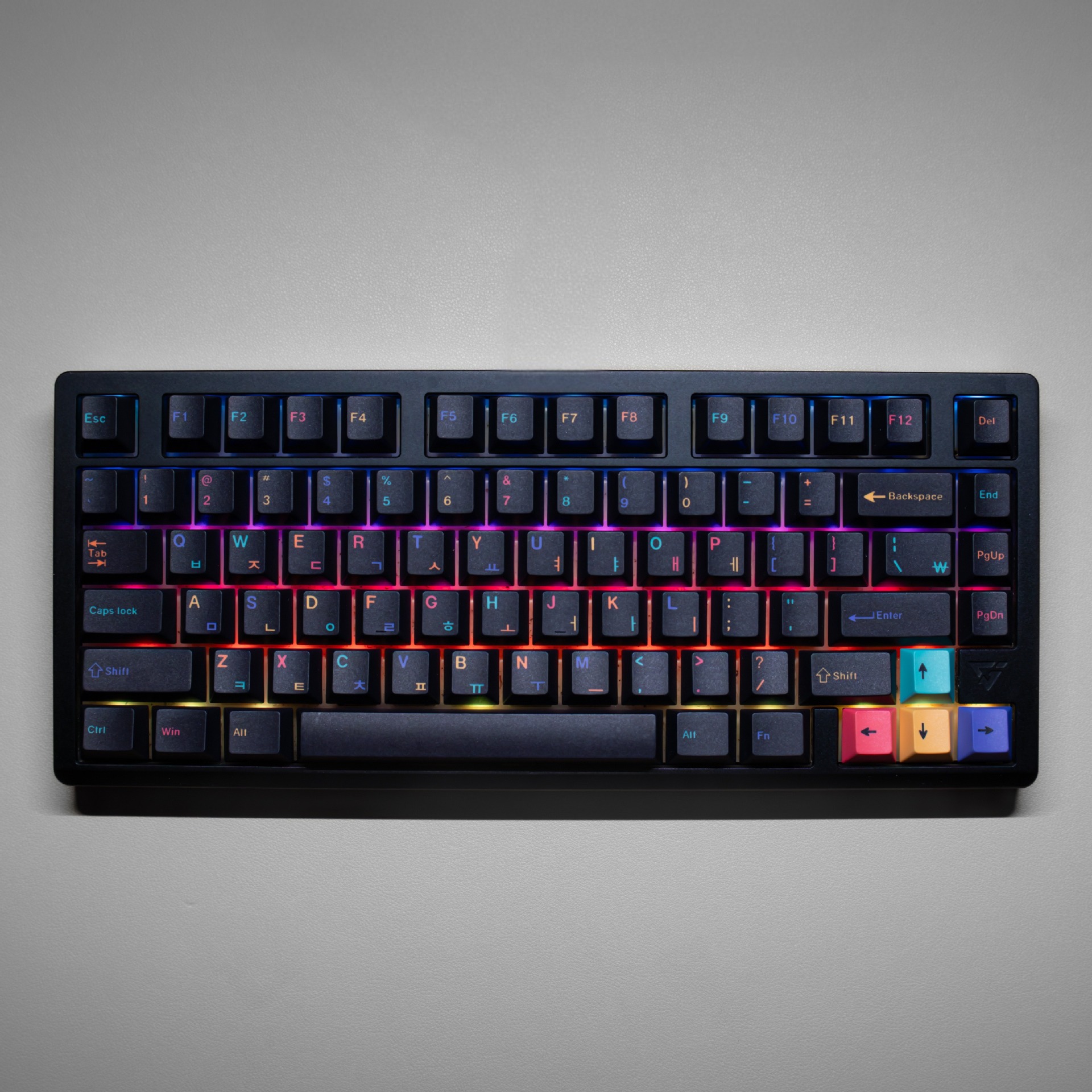 CMYK 블랙 배색 한영키캡 Cherry 염료승화 PBT 체리 기계식키보드 키캡 - 상세 이미지 3