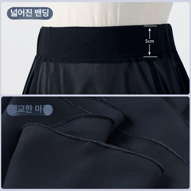 무용 스커트 커트 한국풀치마 실전 반짝이 공연 풀치마 발레복 슬림핏 라인댄스 댄스복 연습 블랙 쉬폰 S - 상세 이미지 5