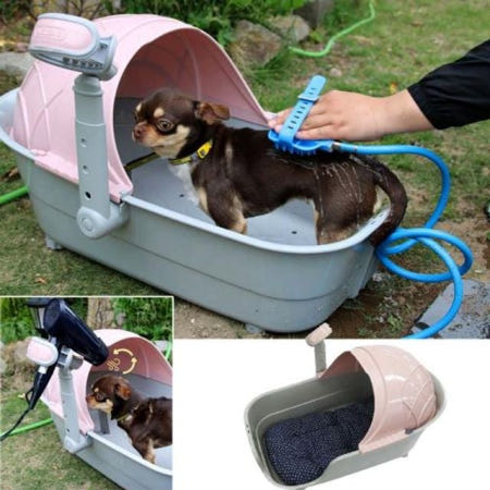 [그코협력사]그코 국산 3in1 애견욕조 드라이기거치 목욕 스파 하우스 하우스고양이드라이룸