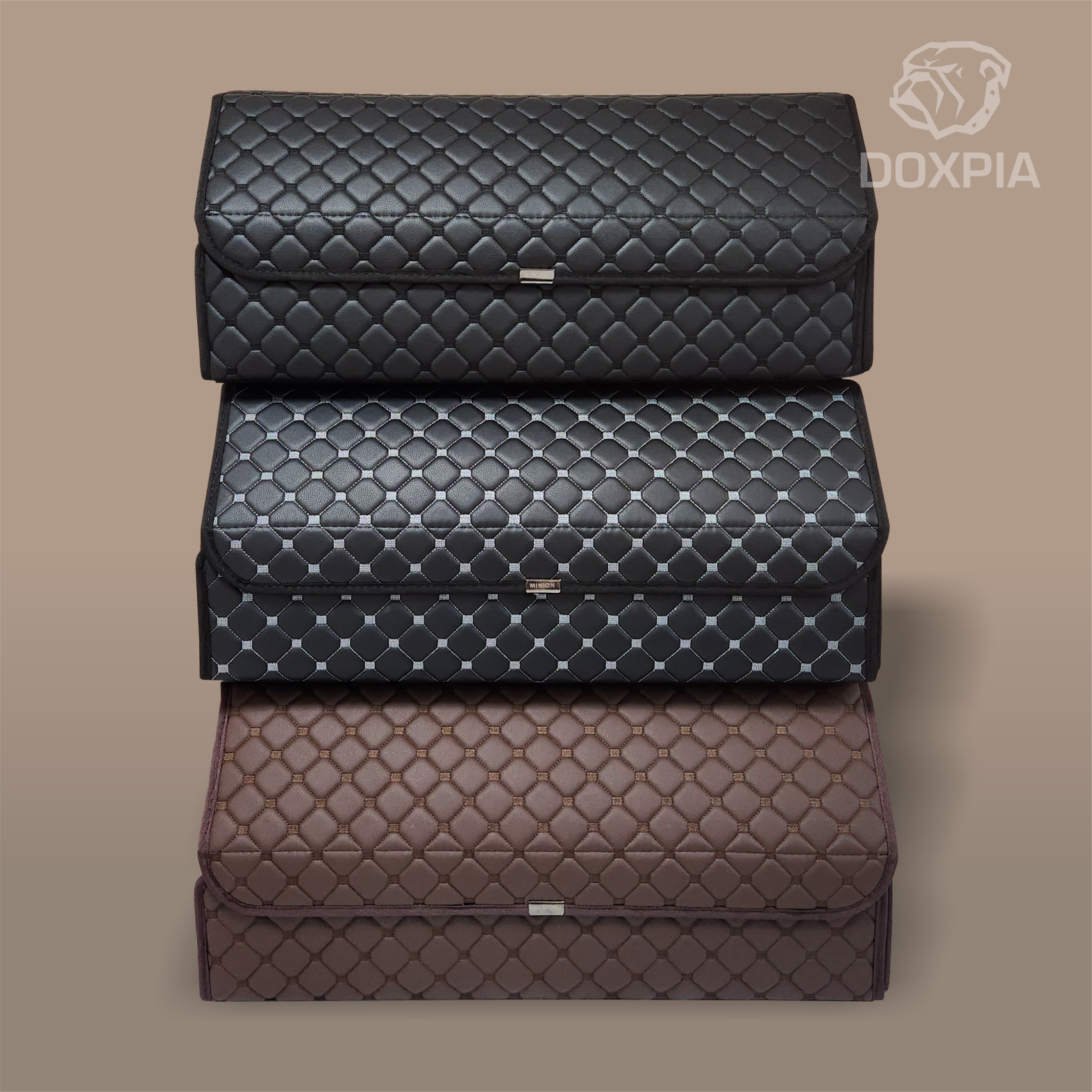 독스피아 퀼팅 트렁크정리함 브라운/블랙/그레이 M/L(중형/대형)