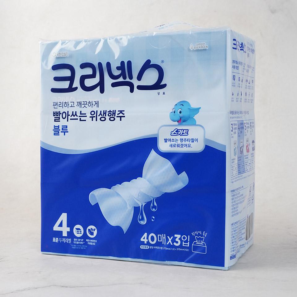 메가마트 크리넥스 빨아쓰는 위생행주 블루  40매x3입 - 상세 이미지 2