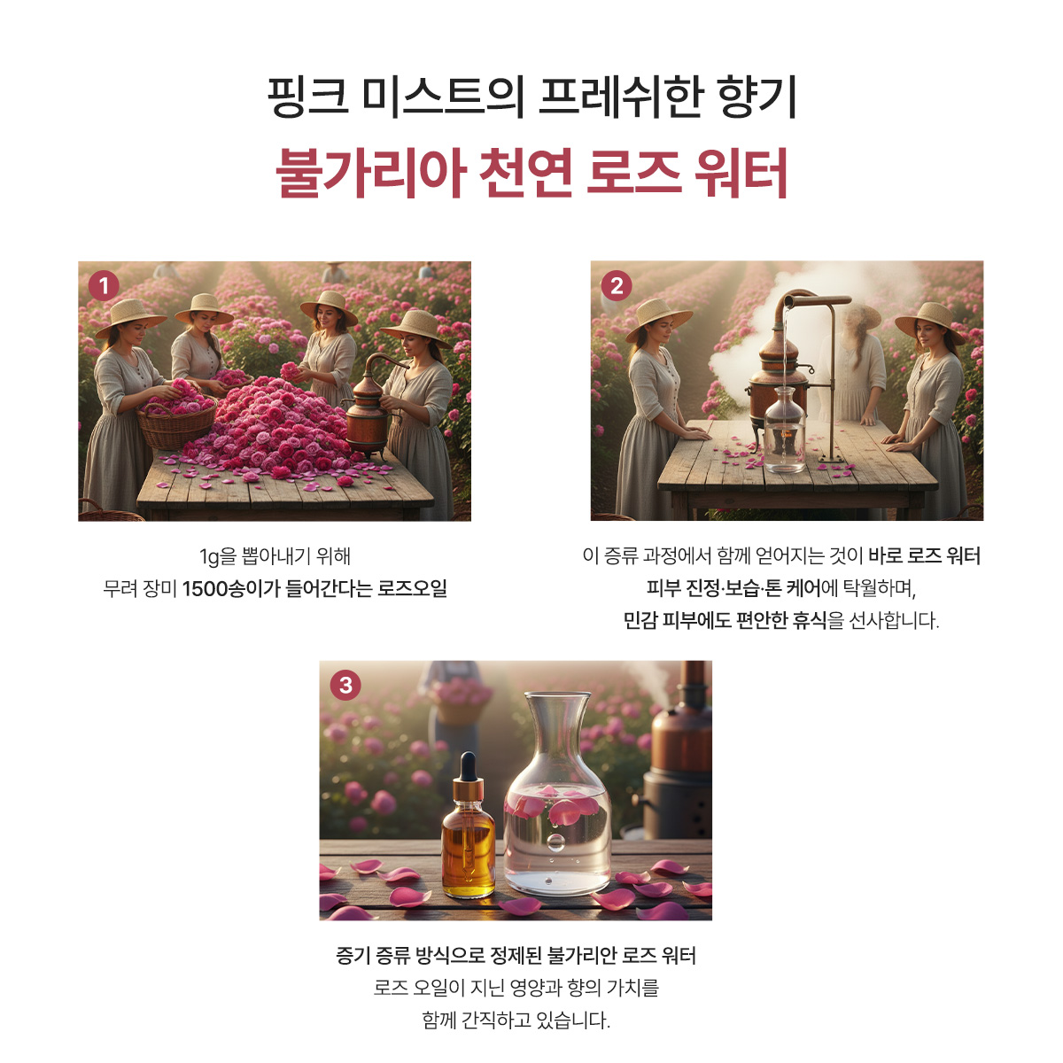 [피부 탄력] 불가리안 로즈 핑크 토너 미스트 120ml - 상세 이미지 4