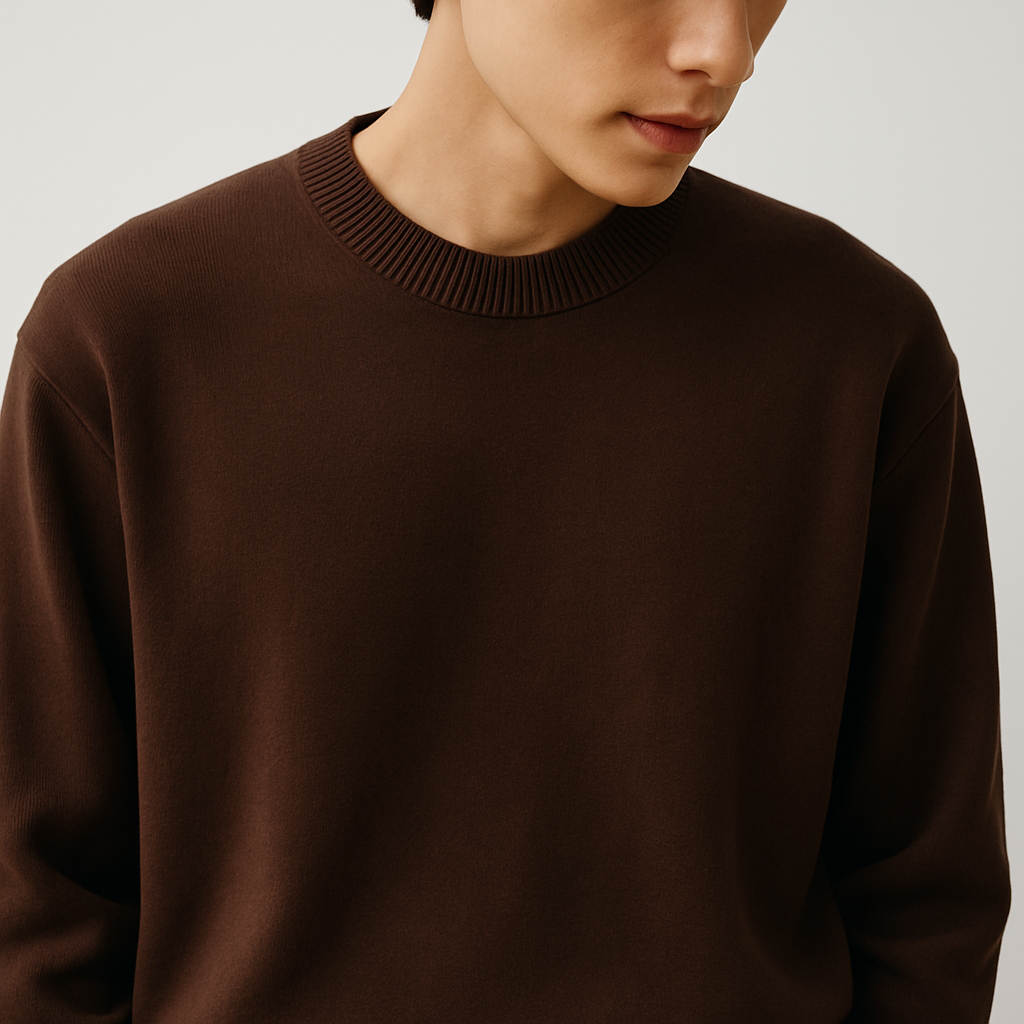 LAINE 남자니트 가을 오버핏 워셔블 LOGAN 니트 브라운, XL (110) - 메인 이미지