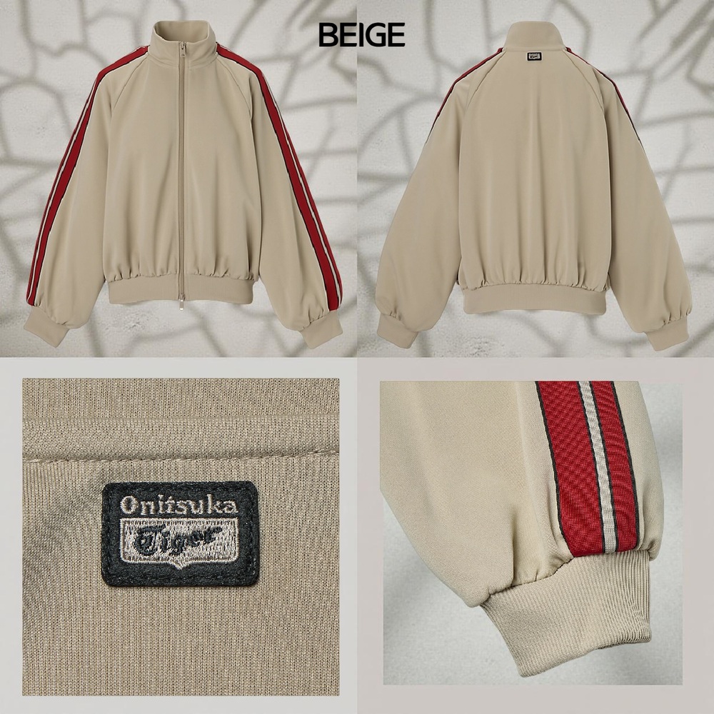 오니츠카타이거 트랙탑 여성 집업 져지 2182B482 BEIGE M - 상세 이미지 2