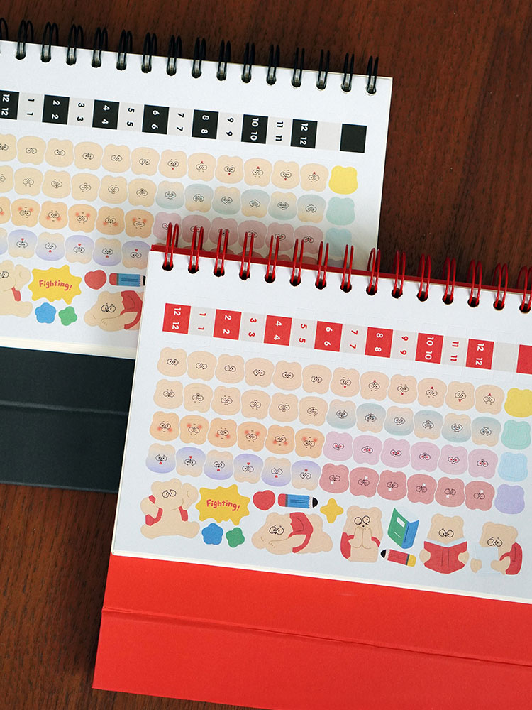 2026년 누워있는곰부 위클리 체크리스트 스터디플래너 먼슬리 스케줄러 다이어리