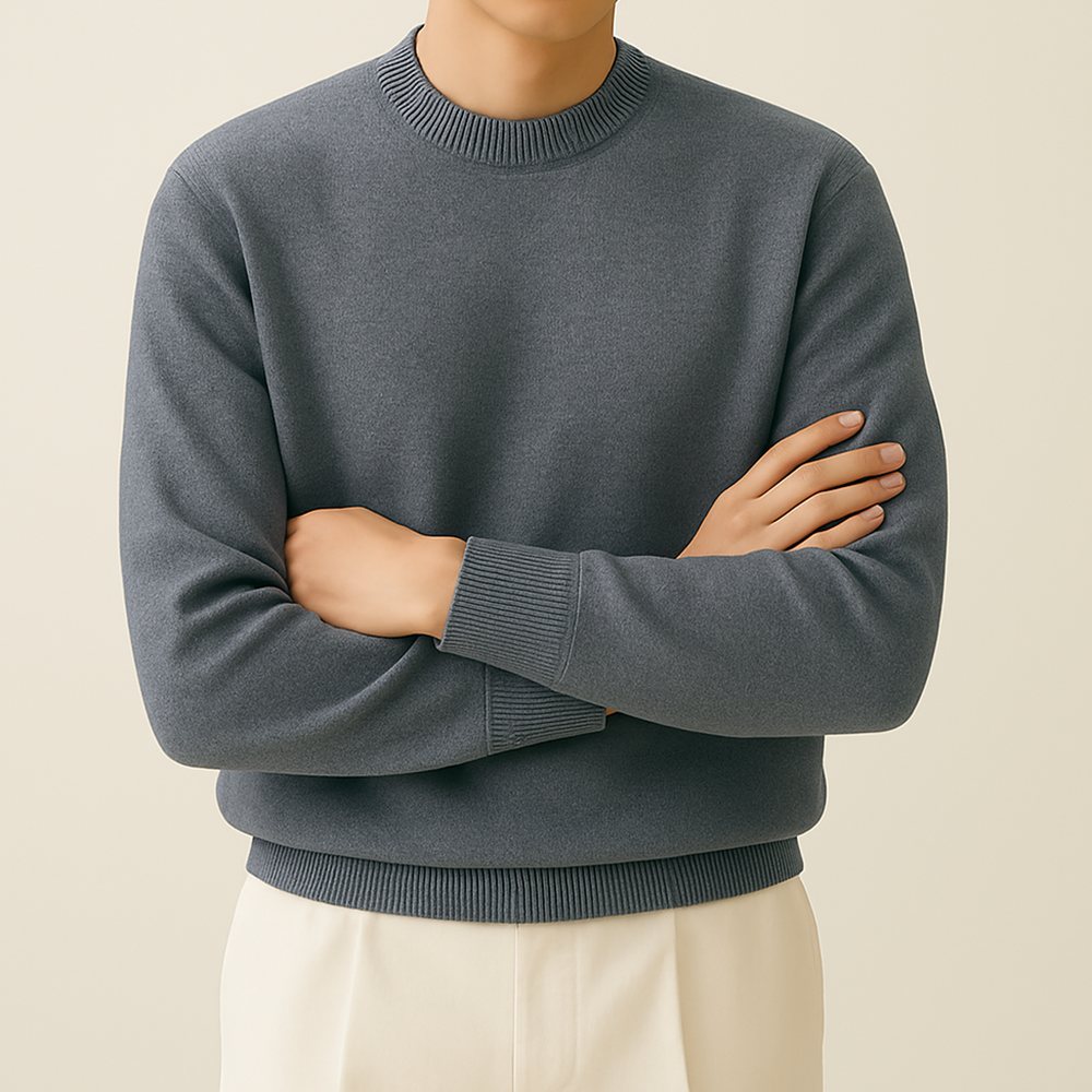 LAINE 남자니트 가을 오버핏 워셔블 LOGAN 니트 그레이, M (95-100) - 상세 이미지 2