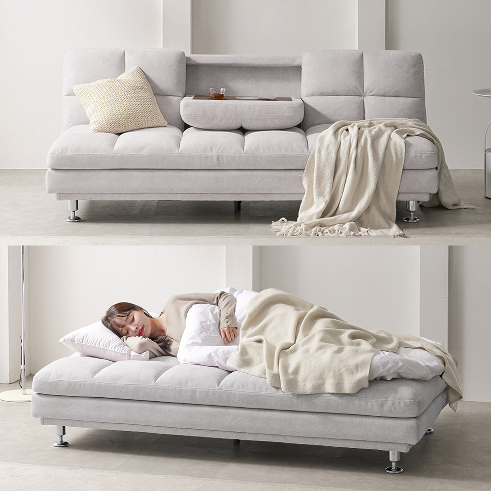 (도착보장&내림서비스) 루카 조야 패브릭 원단 접이식 소파베드 3인용 쇼파 겸용 침대