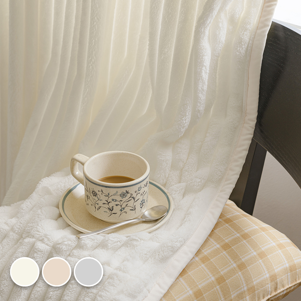 바자르 암막커튼 방한 코코니 보들 극세사 스트라이프 겨울 140x235