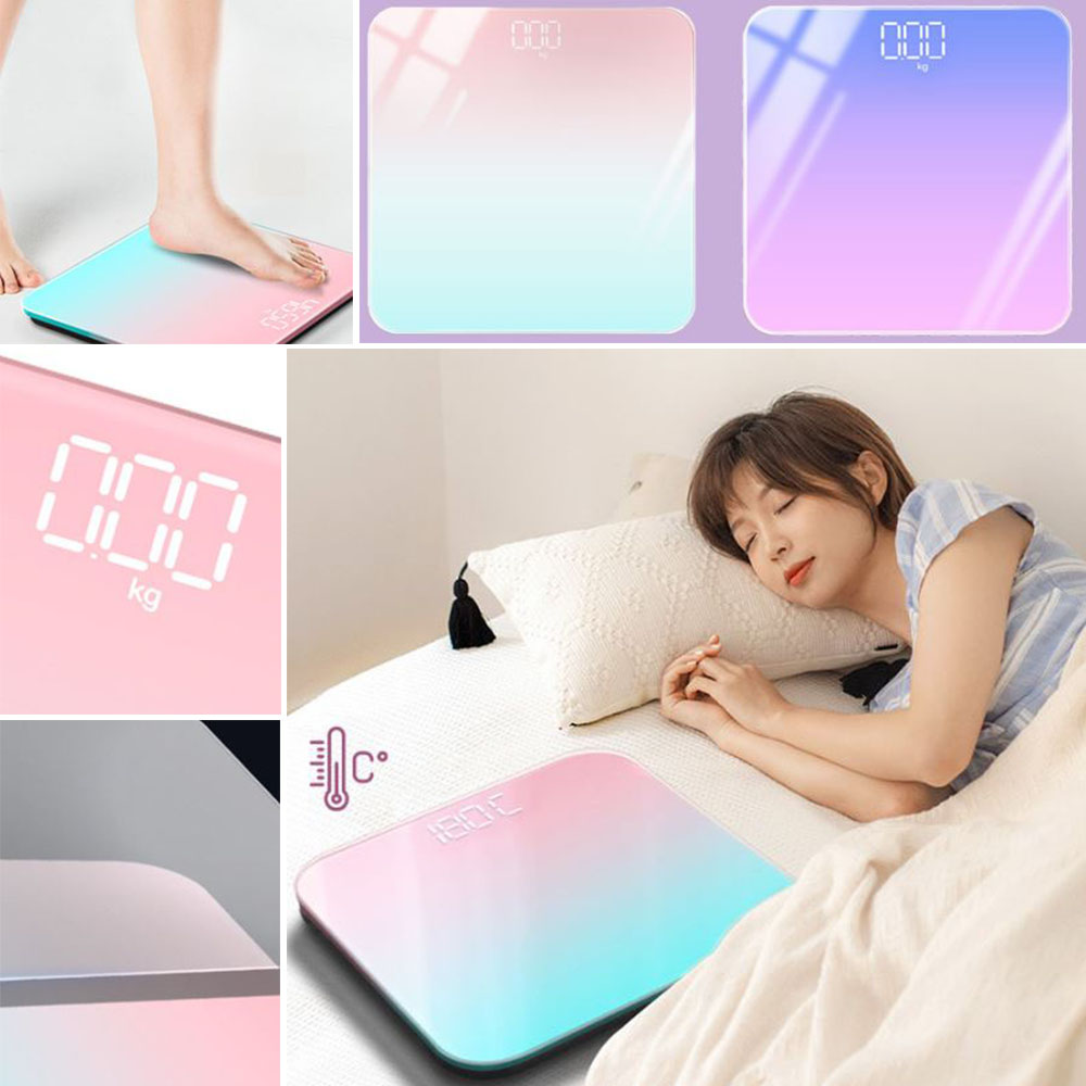 파스텔 미니 체중계 디지털 led 온도측정 저울