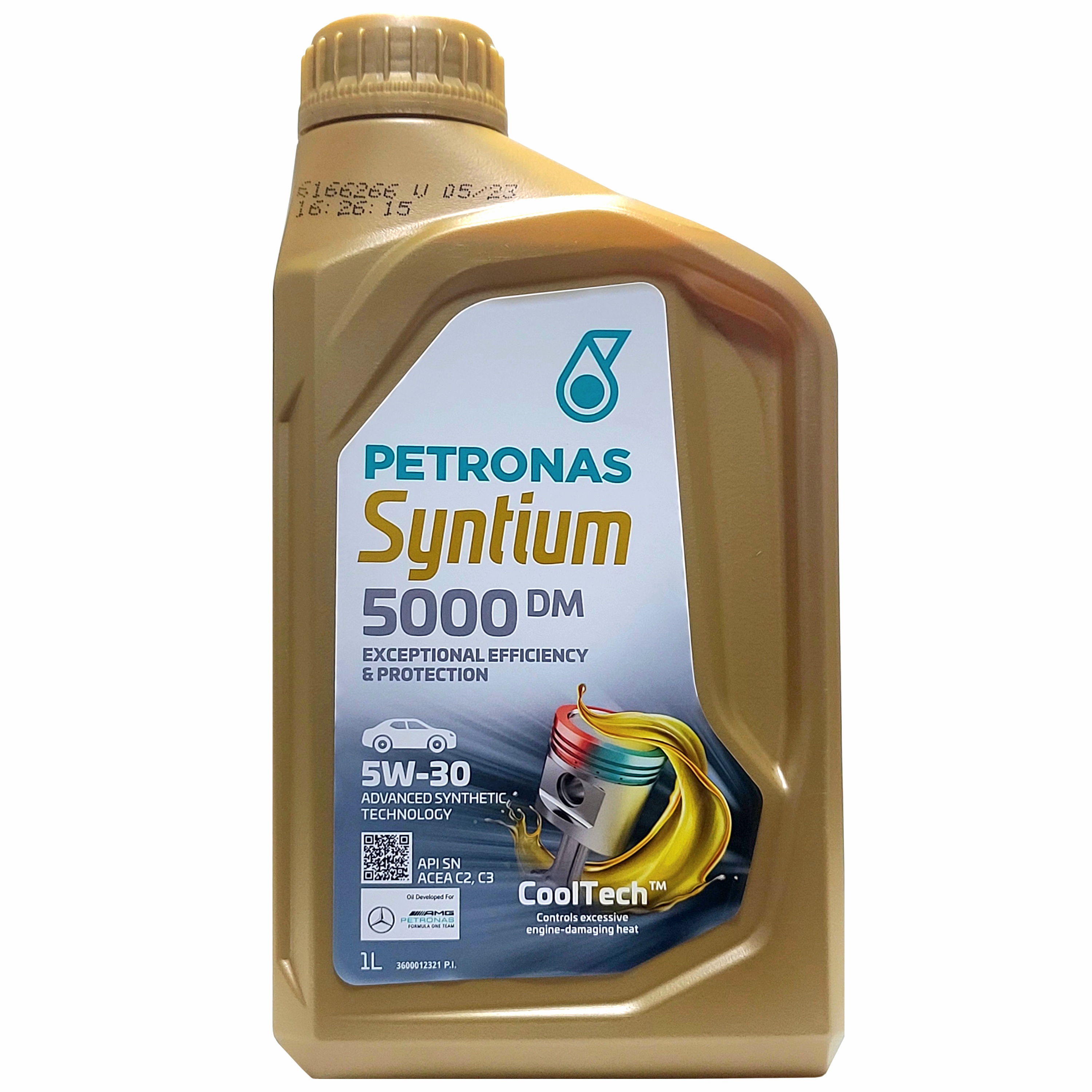 페트로나스 신티움 5000 DM 5W30 1L 1개 ACEA C2/C3 벤츠 MB 229.52/229.51 메르세데스-AMG 페트로나스 F1 타이틀 스폰서 100% 합성 엔진오일