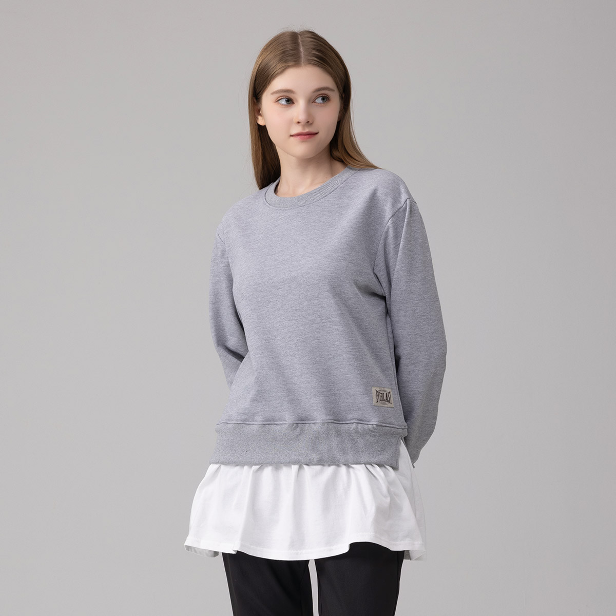 에버라스트 여성 맨투맨 롱 레이어드 티셔츠 이미지 7