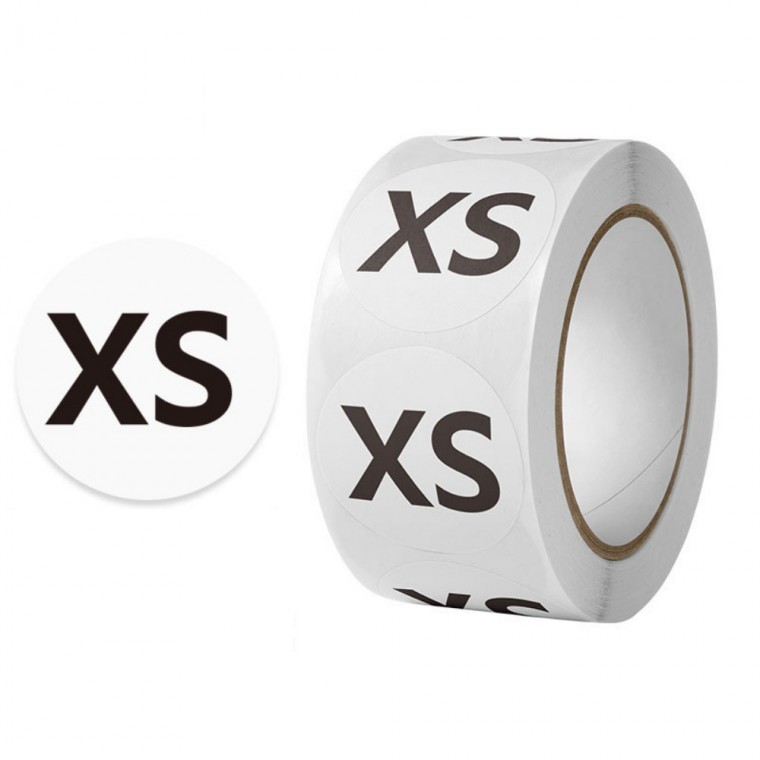 사이즈 라벨 스티커 XS 500P 1롤 - 상품 이미지