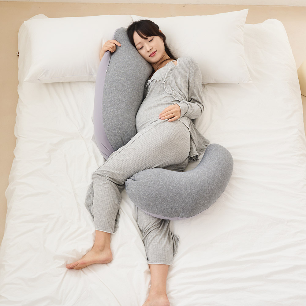 2 in 1 J형 임산부 바디필로우 쿠션 베개 듀얼소재 - 상세 이미지 4