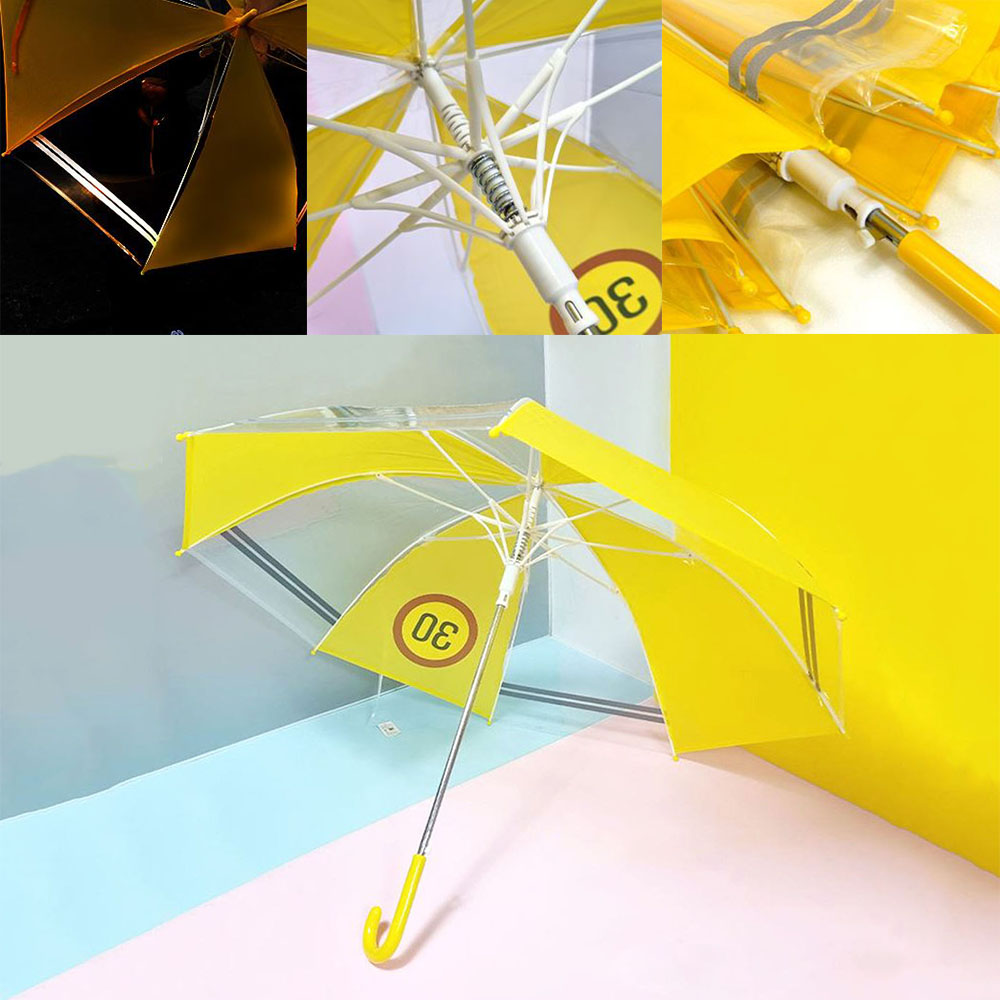 안전 어린이 우산 투명 이름표 아동 초등학생 반사띠 보행용 - 상품 이미지