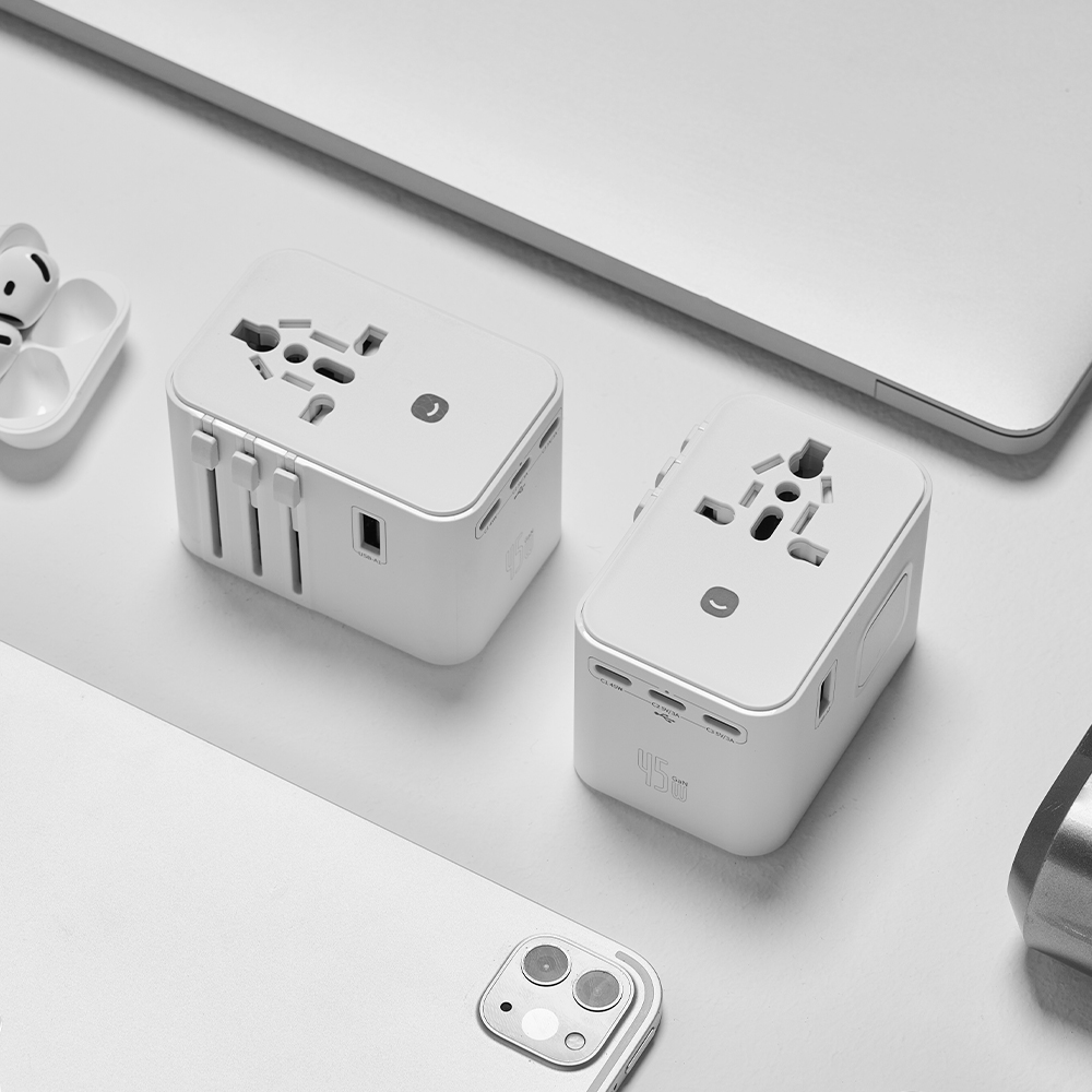 헤이홈 여행용 멀티 어댑터 5포트 45W 초고속충전 해외 콘센트 멀티탭