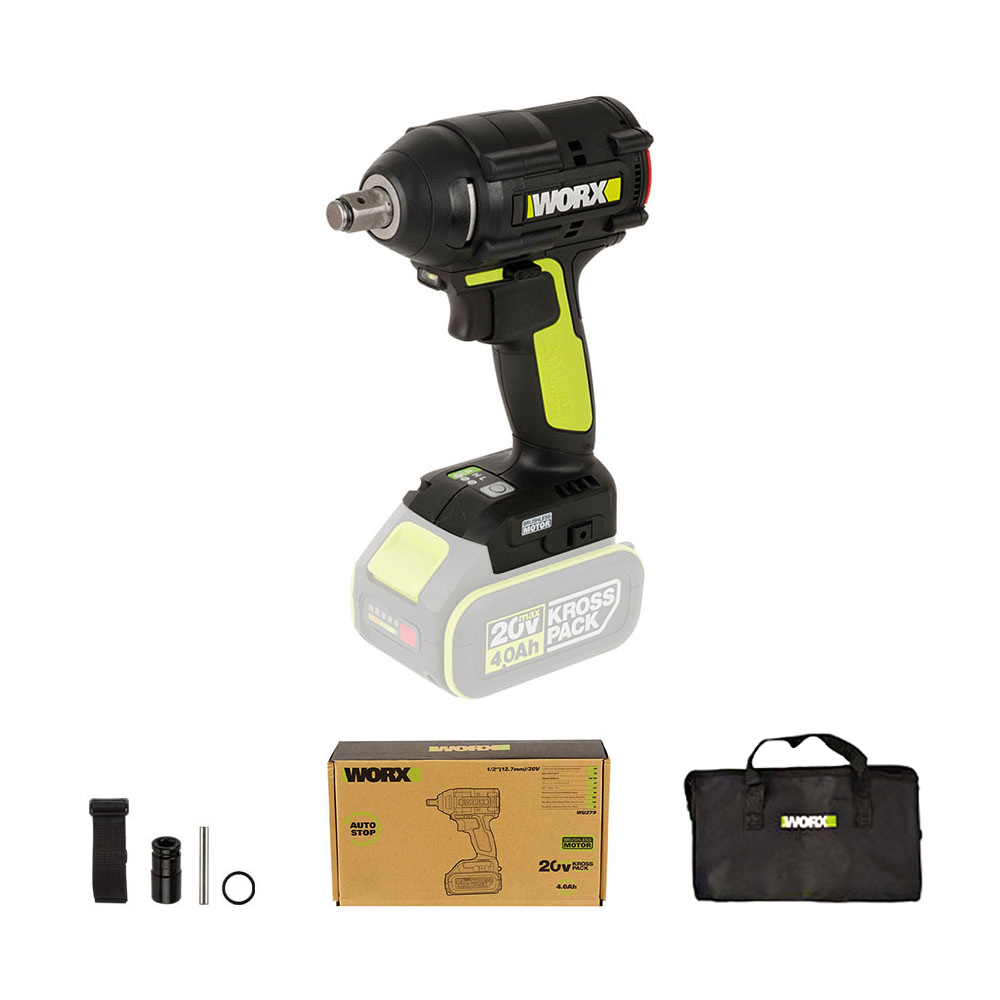 웍스 충전 임팩 렌치 베어툴 20V 12.7mm BL WU279.9 임팩트