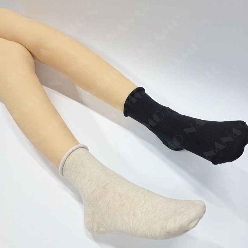나나모 여성 무압박 무지 돌돌이 중목양말 5켤레 이미지 6