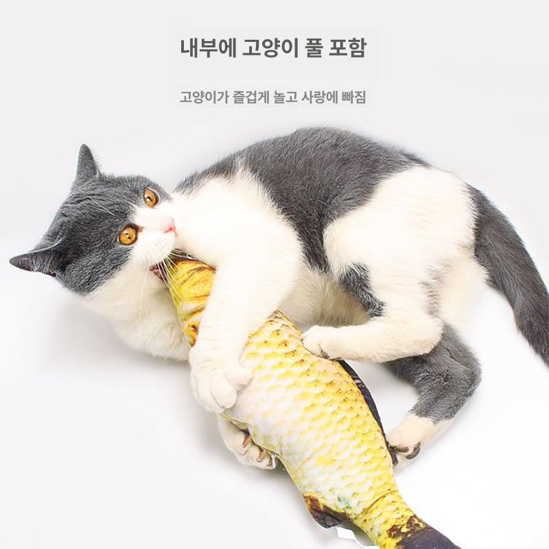 고양이놀이기구 꿀잠 숙면 바디필로우 안고자는 필로우 고등어 롱쿠션 대형 솜포함 코이 소형 20cm 지퍼 없음 - 상세 이미지 4