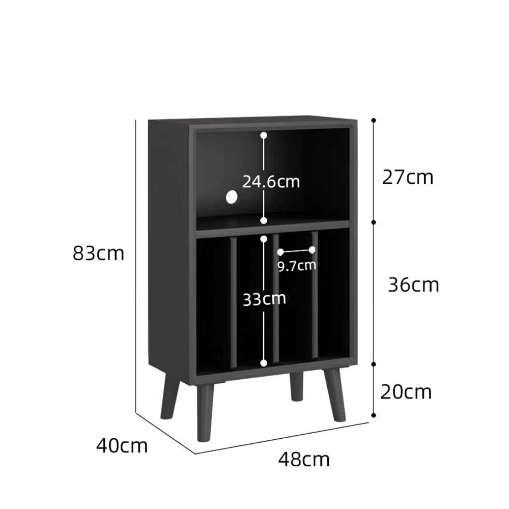 레코드판 진열장 LP 수납장 거실 장식 인테리어 랙 월넛 48x40x83 - 상세 이미지 3