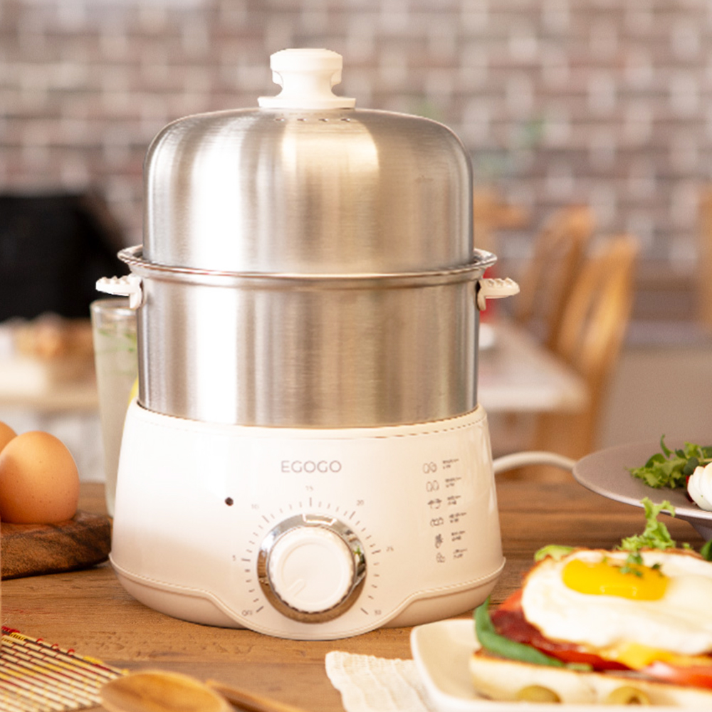 에고고 다용도 계란찜기 계란 삶는기계 스텐 멀티 에그 쿠커 전기찜기