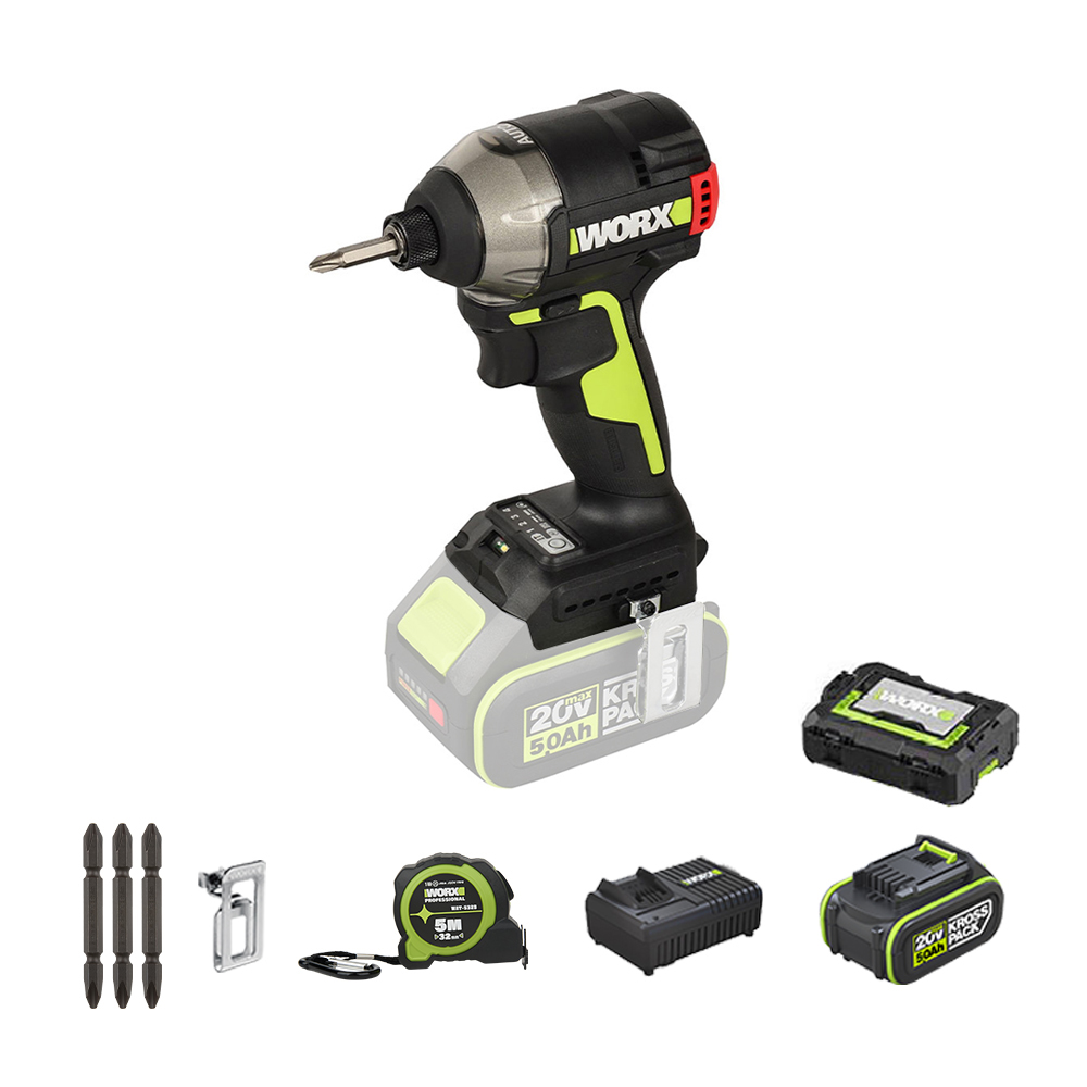 웍스 충전 임팩드라이버 전동 드릴 20V 5.0AH 배터리1개 BL WU291D.8