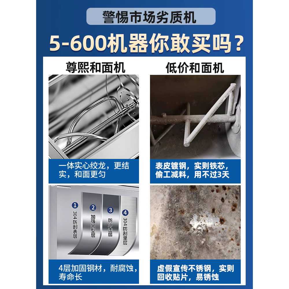 업소용 반죽기 자동반죽기계 밀가루 배합기 상업용 5kg 2200W - 상세 이미지 2