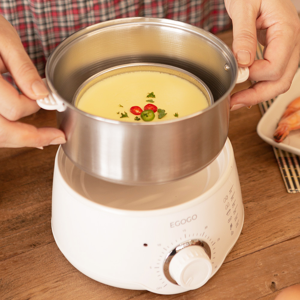 에고고 다용도 계란찜기 계란 삶는기계 스텐 멀티 에그 쿠커 전기찜기
