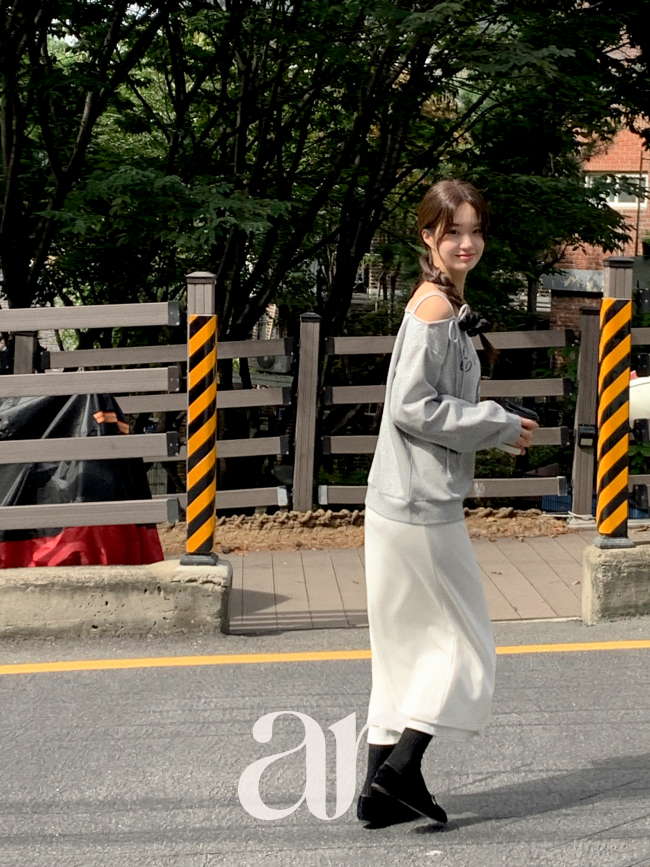 따뜻 슬릿H라인 밴딩 롱스커트 sk7518 - 상세 이미지 3