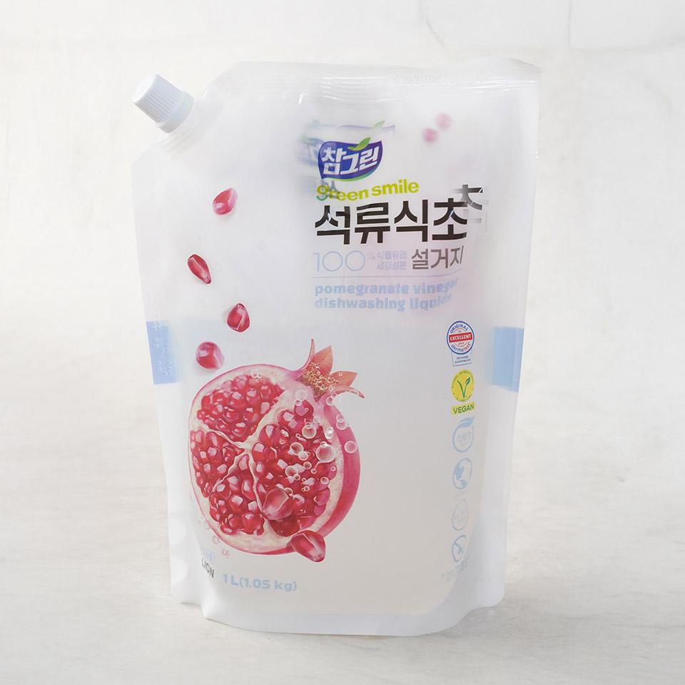 메가마트 라이온 참그린 석류식초 주방세제 1L 리필 - 상품 이미지