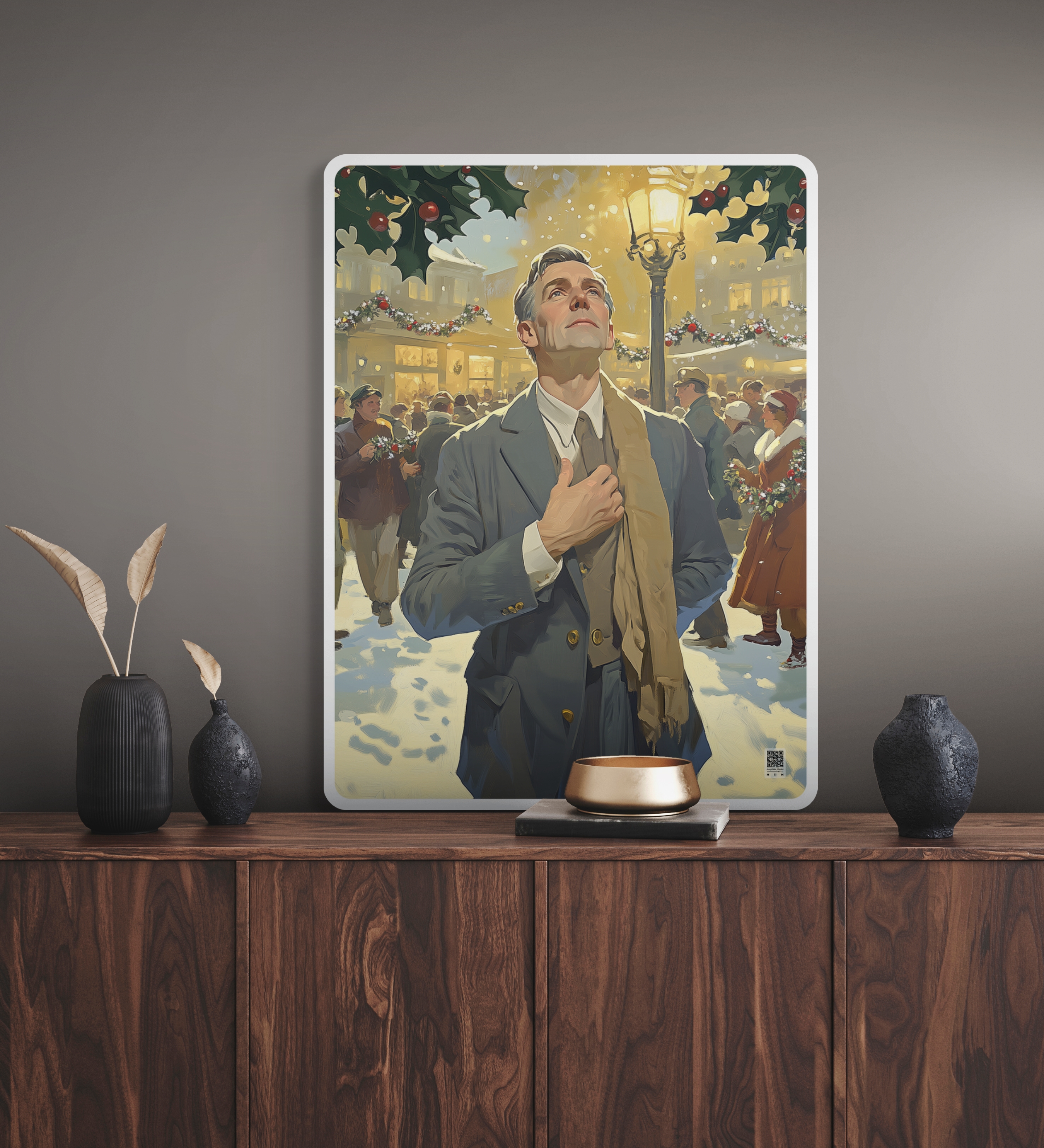 액자테이블 카페 식탁 틈새 소형 싱글 찻상 크리스마스 캐롤