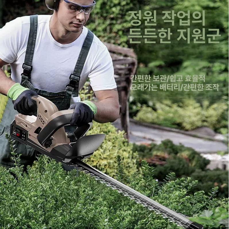 조경톱 가지치기 전동 원예용 조경 장대 전기톱 전정기 블레이드 울타리 트리머 고지톱 절단기 업그레이드 본체 듀얼 배터리없음칼날없음 - 상세 이미지 4