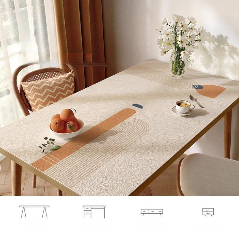 방수 방유 가죽 테이블 커버 인조 식탁보 매트 직사각 A 60x100cm - 상세 이미지 2