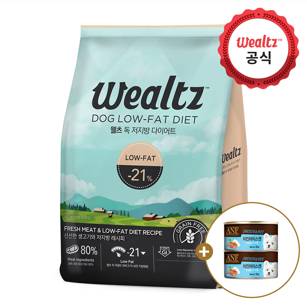 웰츠 독 저지방 다이어트 6kg 강아지 사료+증정 - 메인 이미지