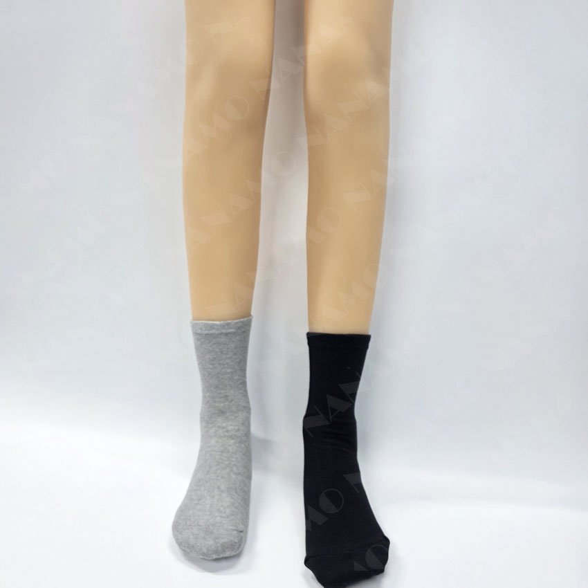 나나모 여성 무지 이중 보강 고급 중목 양말 5켤레 이미지 7