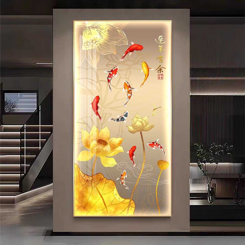 인테리어 LED 조명 풍수 액자 벽걸이 무드 라이트 A형 60x120cm 알루미늄(골드) 이미지 8