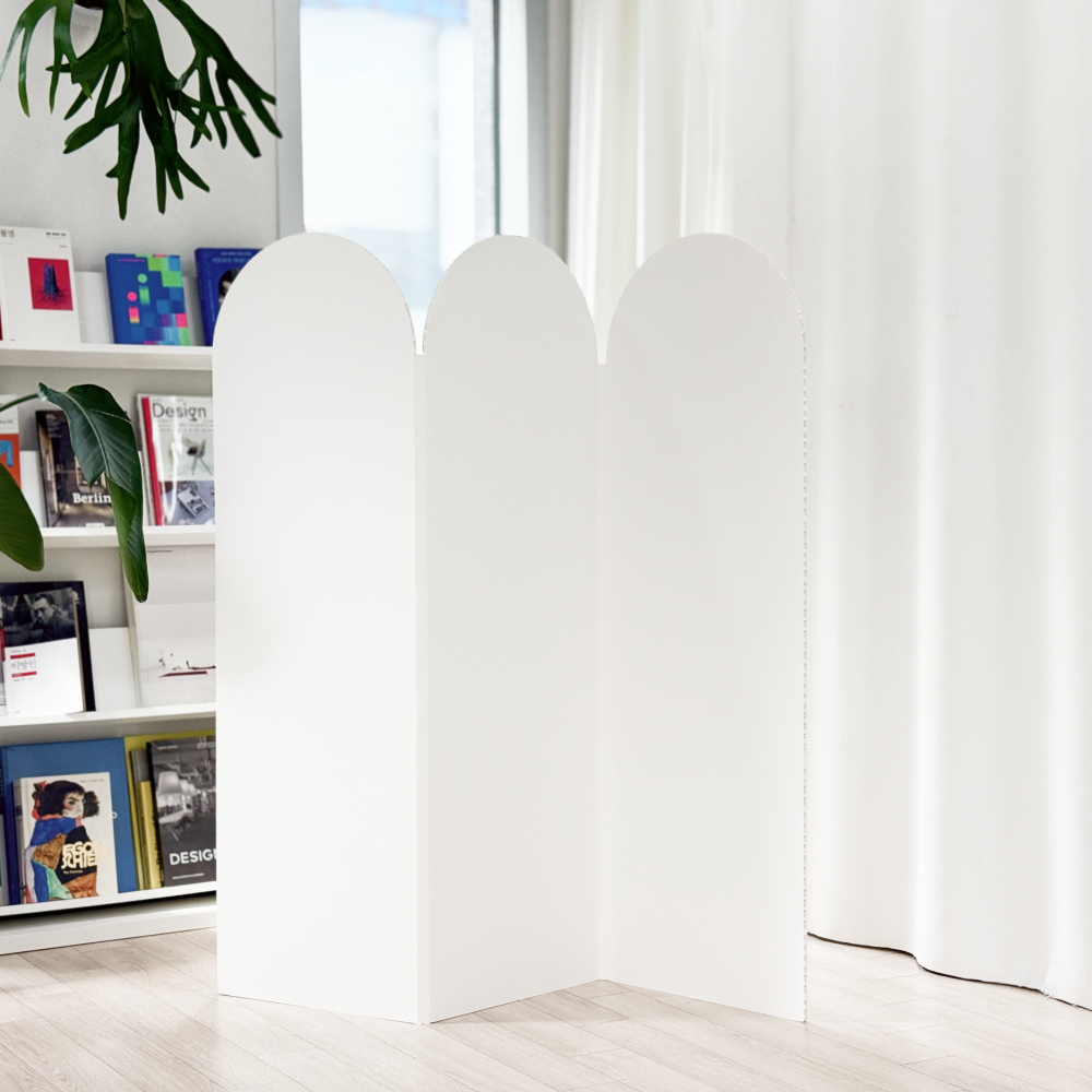 라운드 아치형 가림막 파티션 무타공공간분리 접이식 종이 골판지 가벽