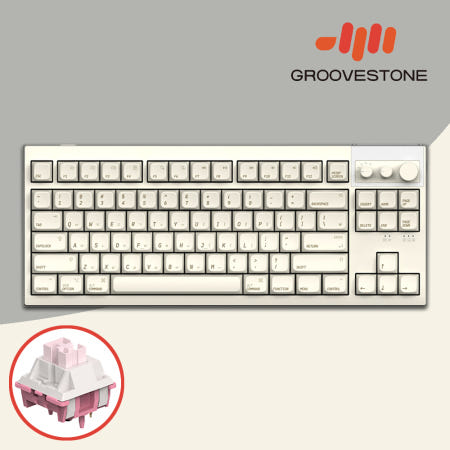 엠스톤 그루브스톤 GV8M 8K 무선키보드 애플라떼, 저소음 코랄축, 45g