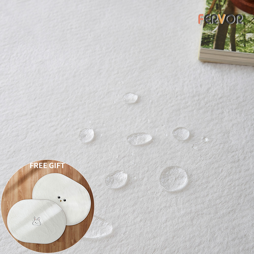 사은품행사중 퍼보 오피러스 방수 러그 발수 사계절 카페트 소파패드 아이보리, 타원형200x350