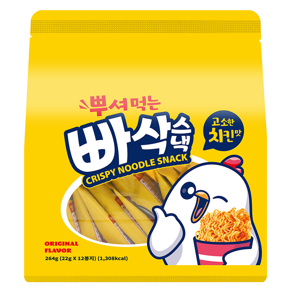 뿌셔먹는 빠삭 스낵 264g (22gx12개입) 라면 과자 개별 포장 - 메인 이미지