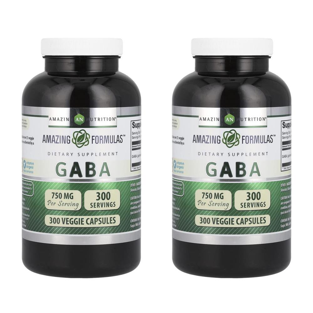 어메이징뉴트리션 가바 GABA 750mg 베지캡슐 300정 (2개) - 상품 이미지
