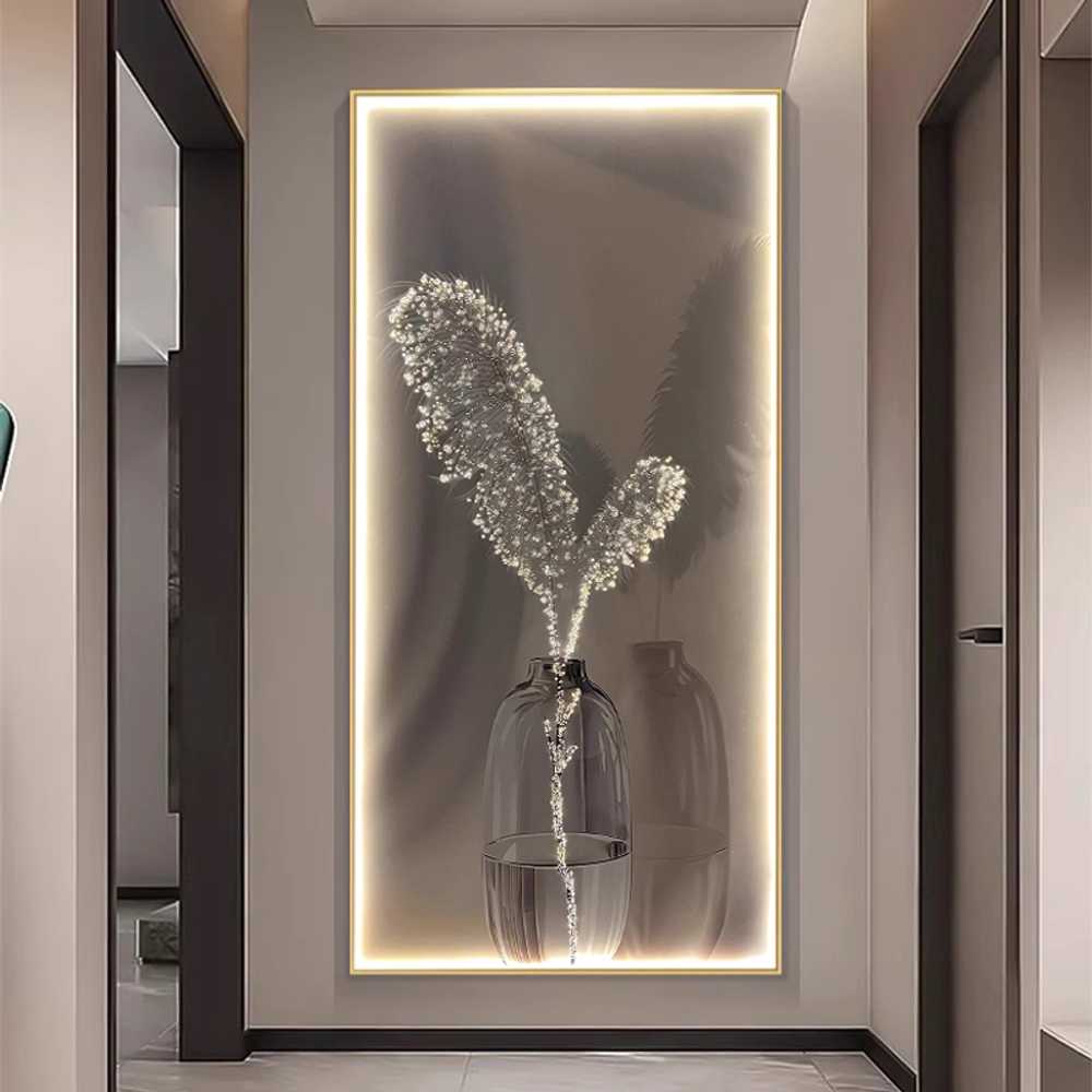 인테리어 LED 조명 풍수 액자 벽걸이 무드 라이트 A형 60x120cm 알루미늄(골드) - 상세 이미지 5