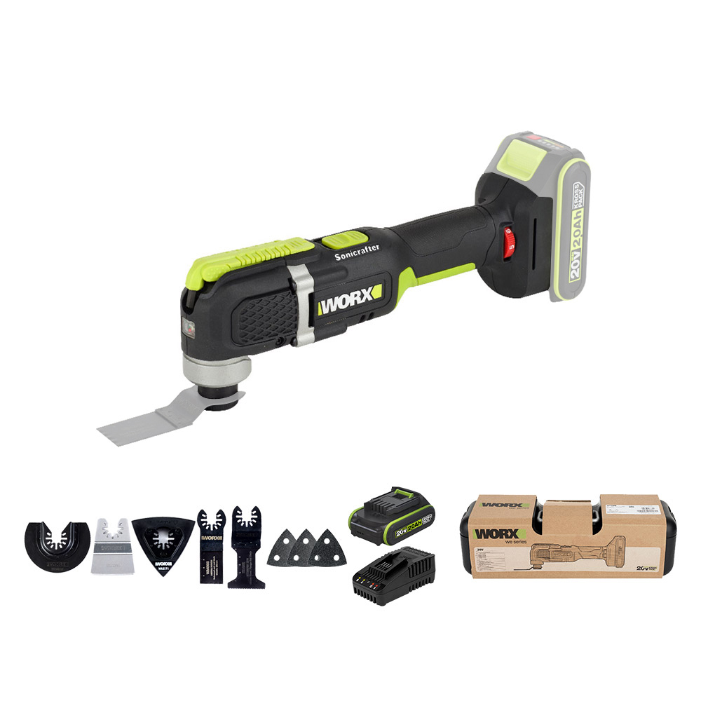 웍스 충전 멀티커터 20V 2.0Ah 배터리1개 BL WE696 만능커터 제품 이미지
