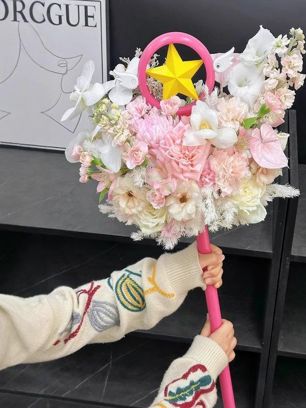 카드캡터체리 닭봉 사쿠라 지팡이 코스프레 마법봉 소품 85cm 리틀 사쿠라 카드 핑크카드 8개 - 상세 이미지 4