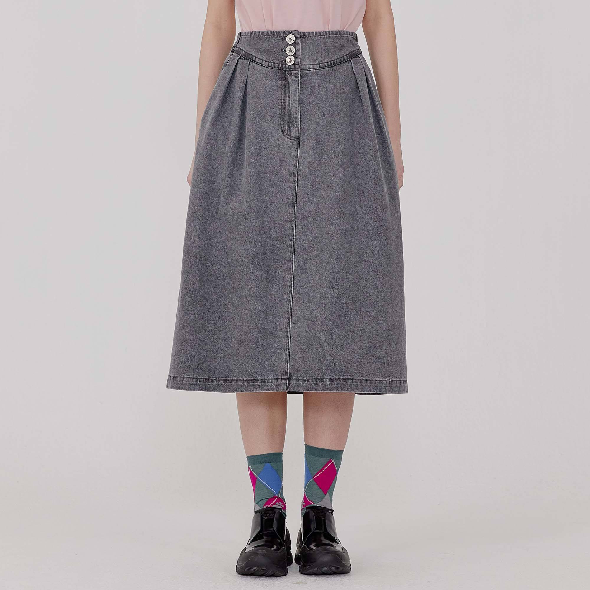 비비안웨스트우드 에이라인 미디 데님 스커트 VPTUSK6510 92 - 상세 이미지 3