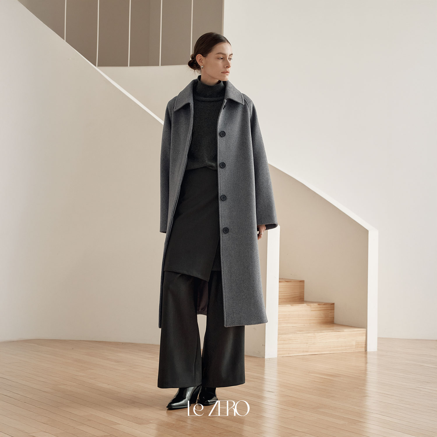 [제로스트릿] [2컬러] 르제로 캐시미어 울 롱 코트 LeZERO CASHMERE WOOL LONG COAT - 상품 이미지