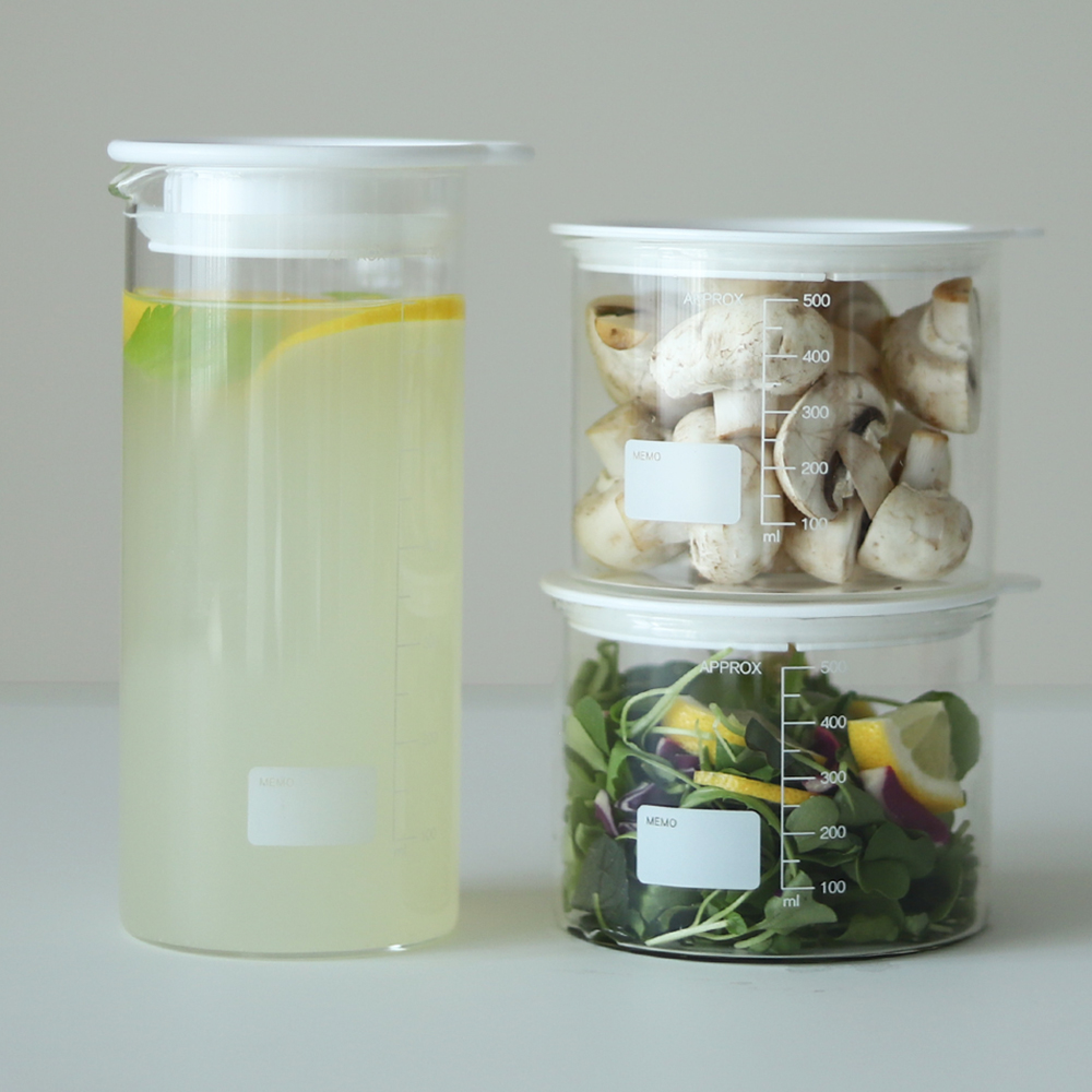 듀오 내열 유리 밀폐용기 2P세트 / 밀프렙 샐러드 보틀 병 캐니스터 1종, 500ml, 2세트 - 상세 이미지 4