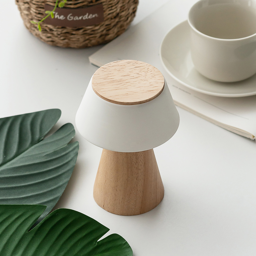 플라이토 모카우드 인테리어 LED 무드등 간접조명 C타입 충전식 미니 테이블 탁상 침실등